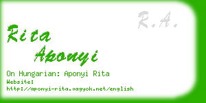 rita aponyi business card